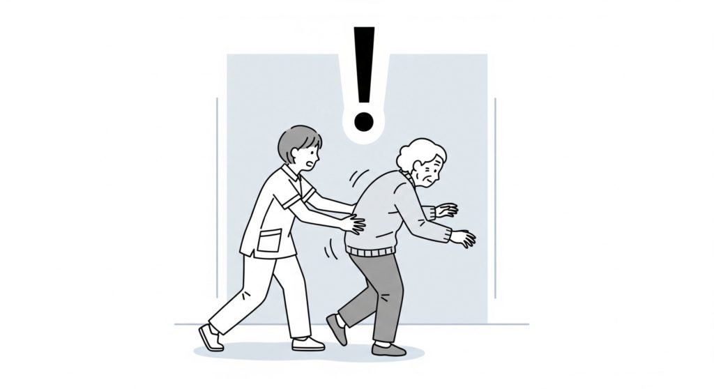 ひやっとした介護士