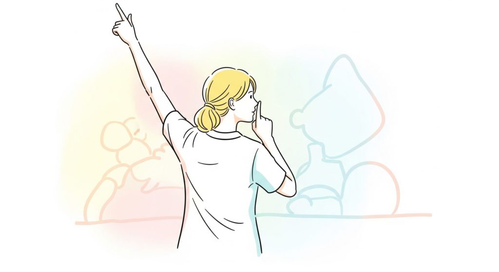 口に手を当てる介護し