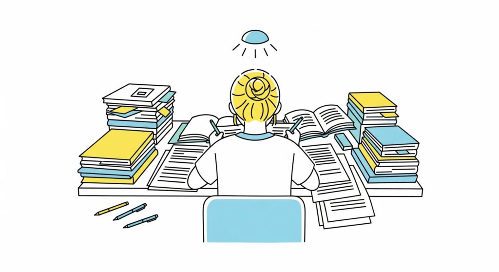 勉強中の女性介護士