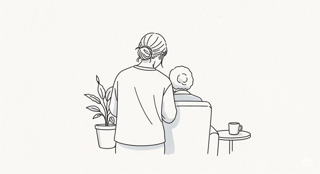 悩む新人介護士