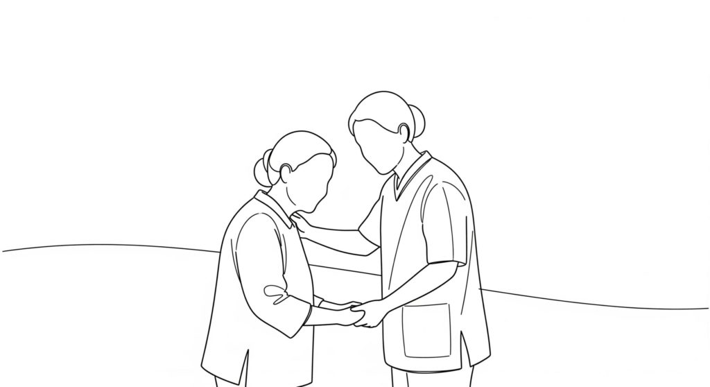 手引き方向する介護士