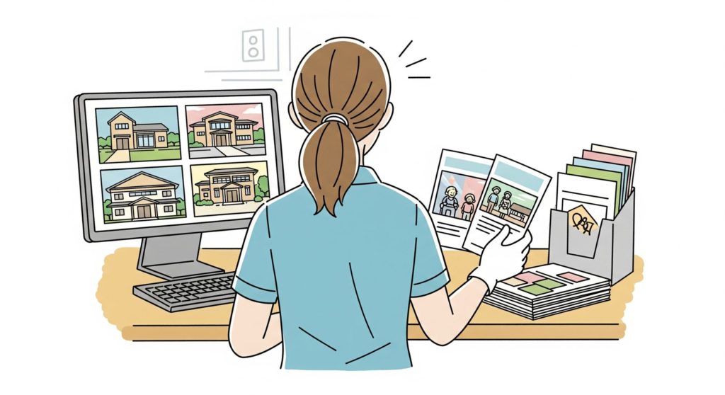 施設選びをしている介護士