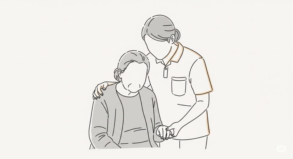 寄り添う介護士