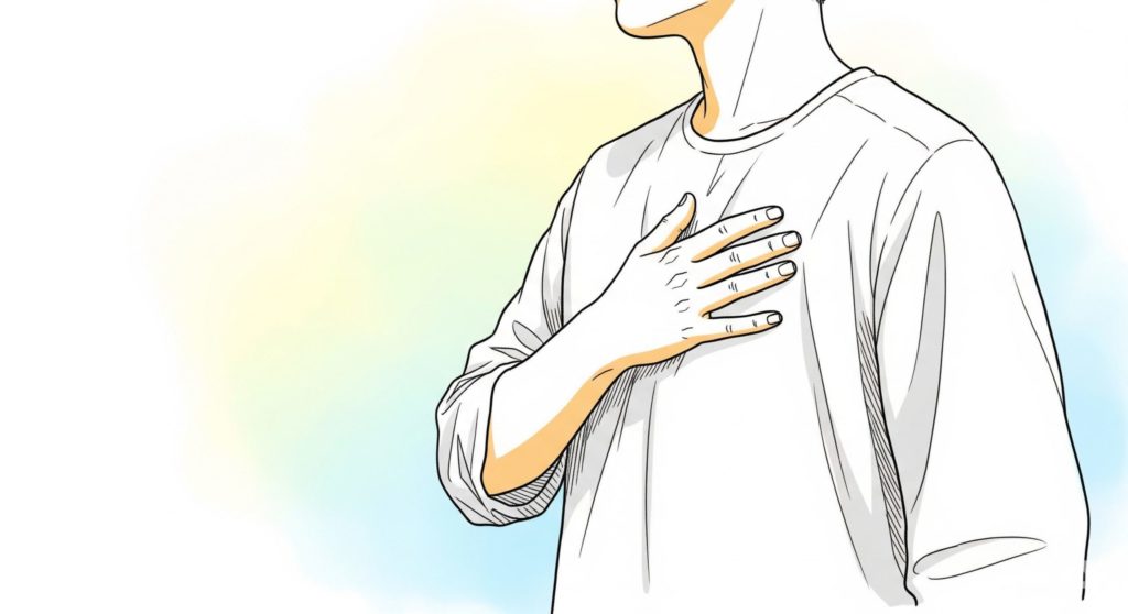 胸を撫で下ろす介護士