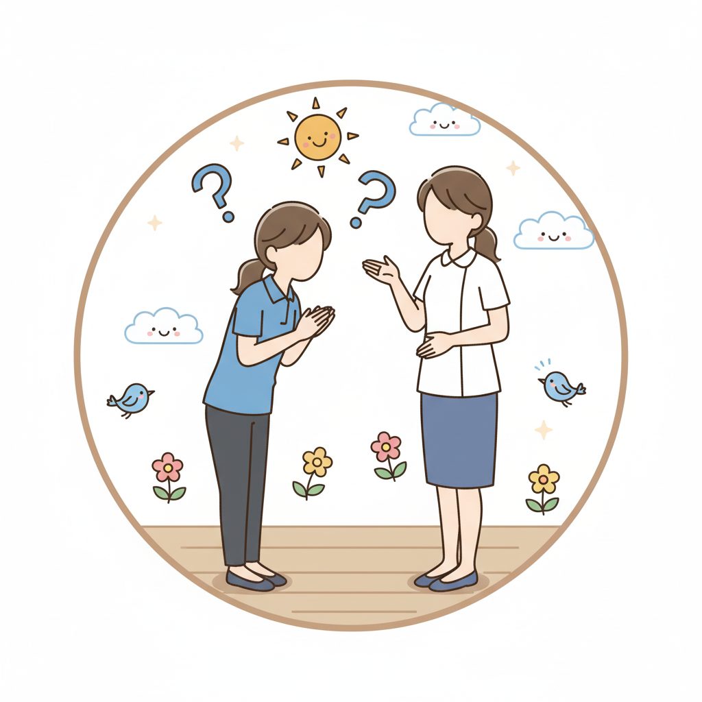 質問する実習生