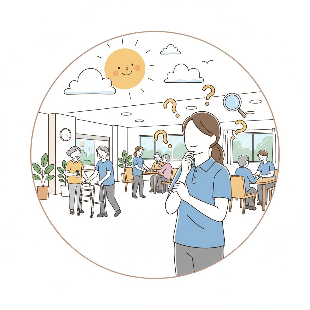 職場を見定めている実習生