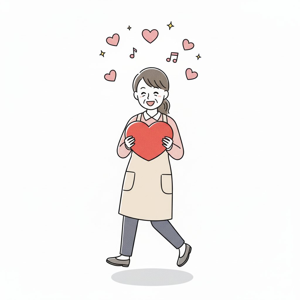 ハートを抱えるお局職員