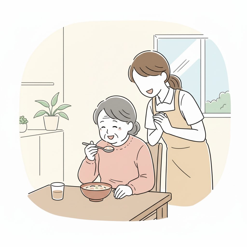 楽しく食事をする