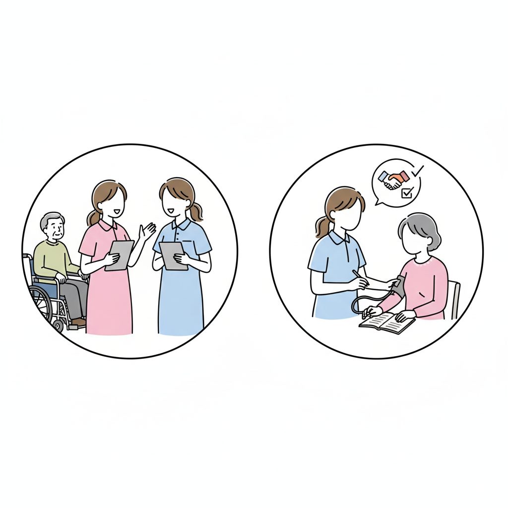 看護師と連携する介護士