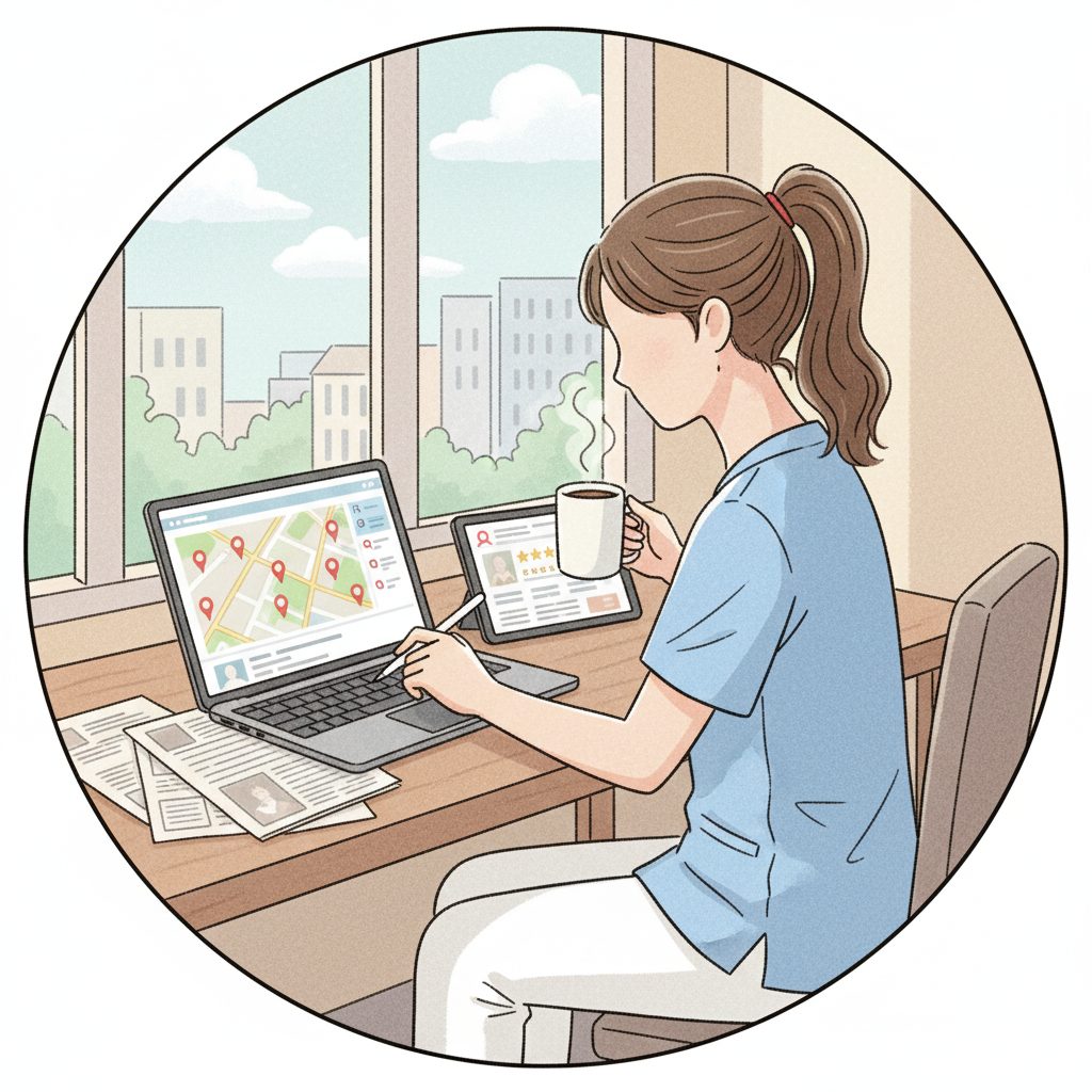 パソコンで探す介護士