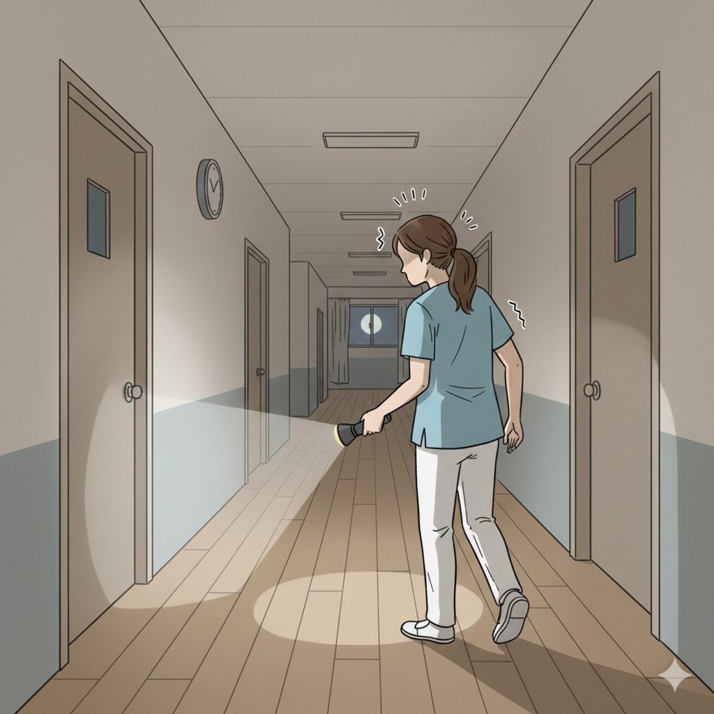 夜勤中ドキドキしている