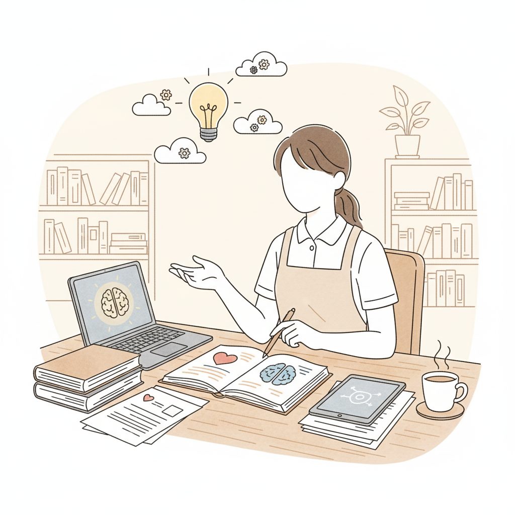 知識を蓄える介護士