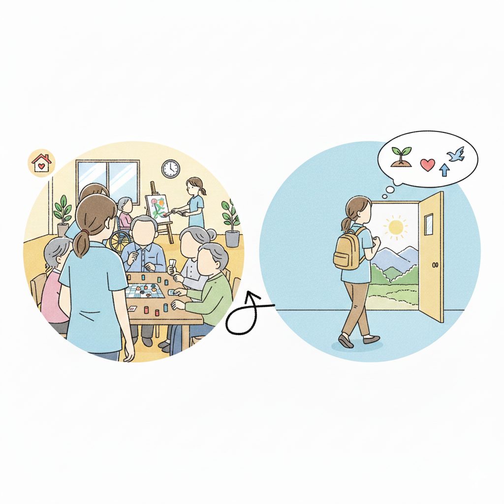 逃げる選択をする介護士