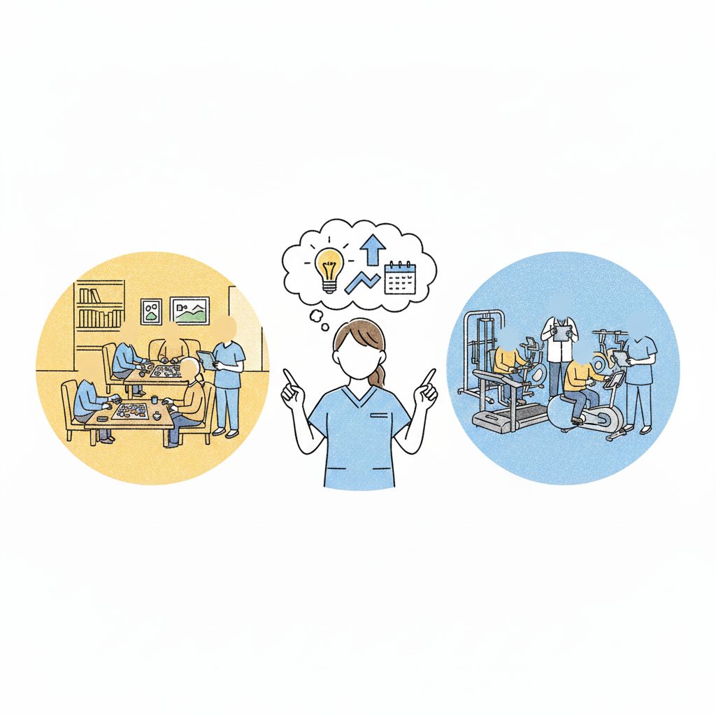 新しいものを見つけた介護士