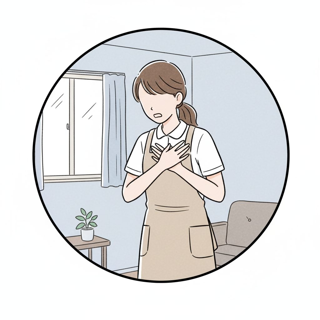 ショックを受けた女性介護士