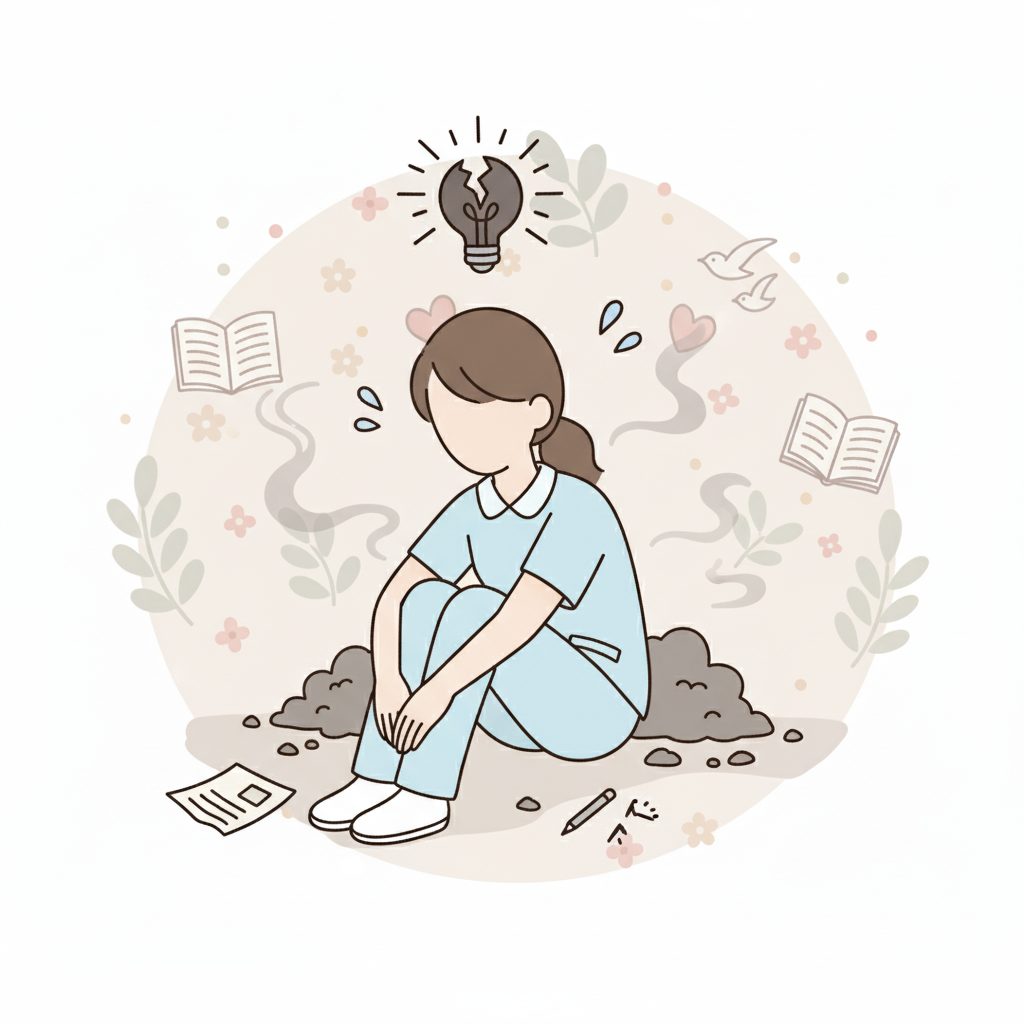 燃え尽きた介護士