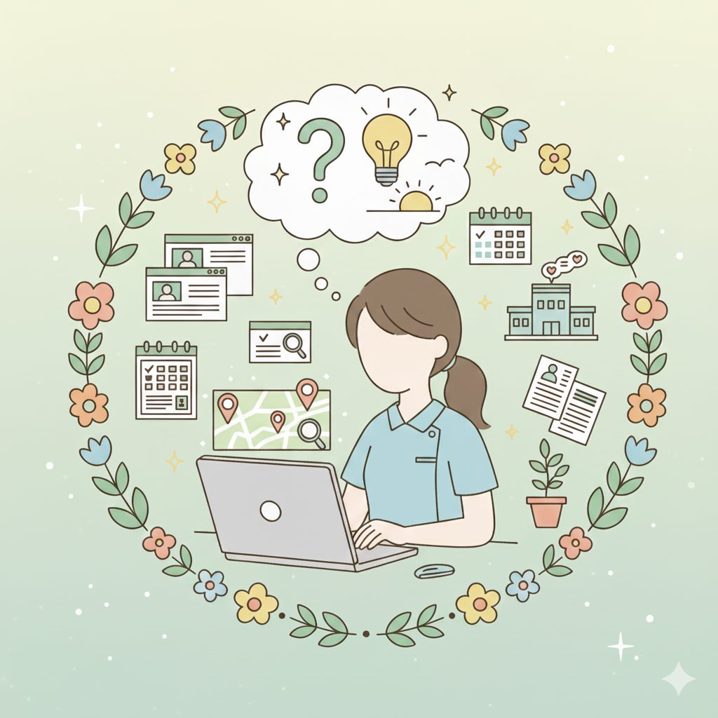 新しい職場を探す介護士