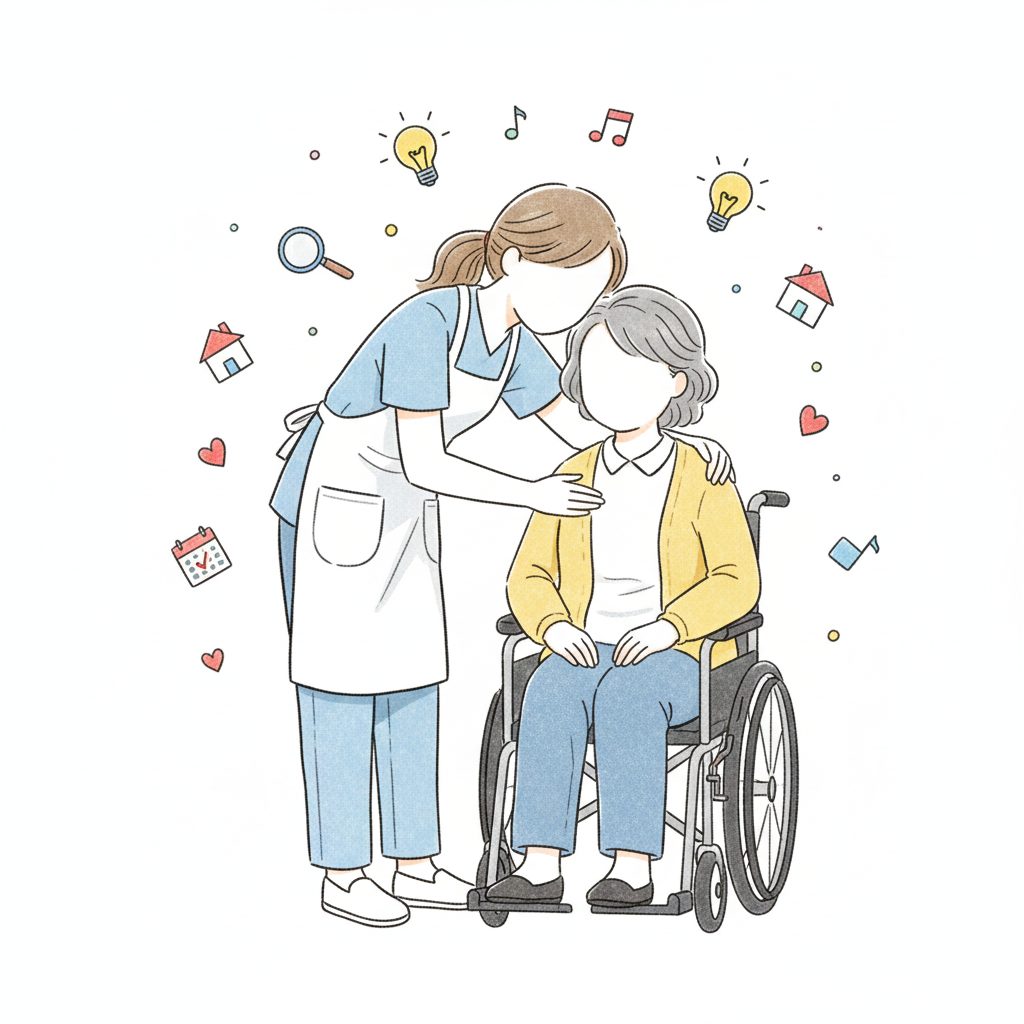 利用者に寄り添う介護士