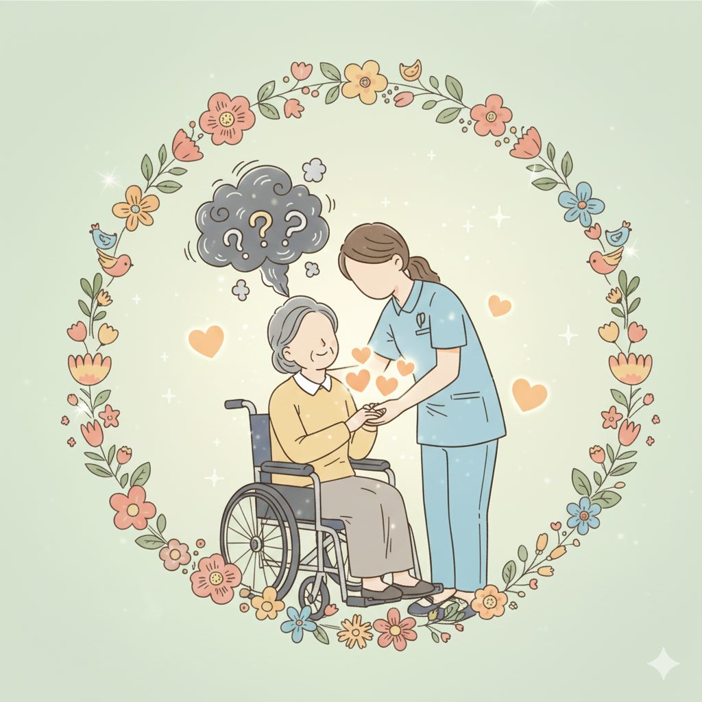 不安に寄り添う介護士