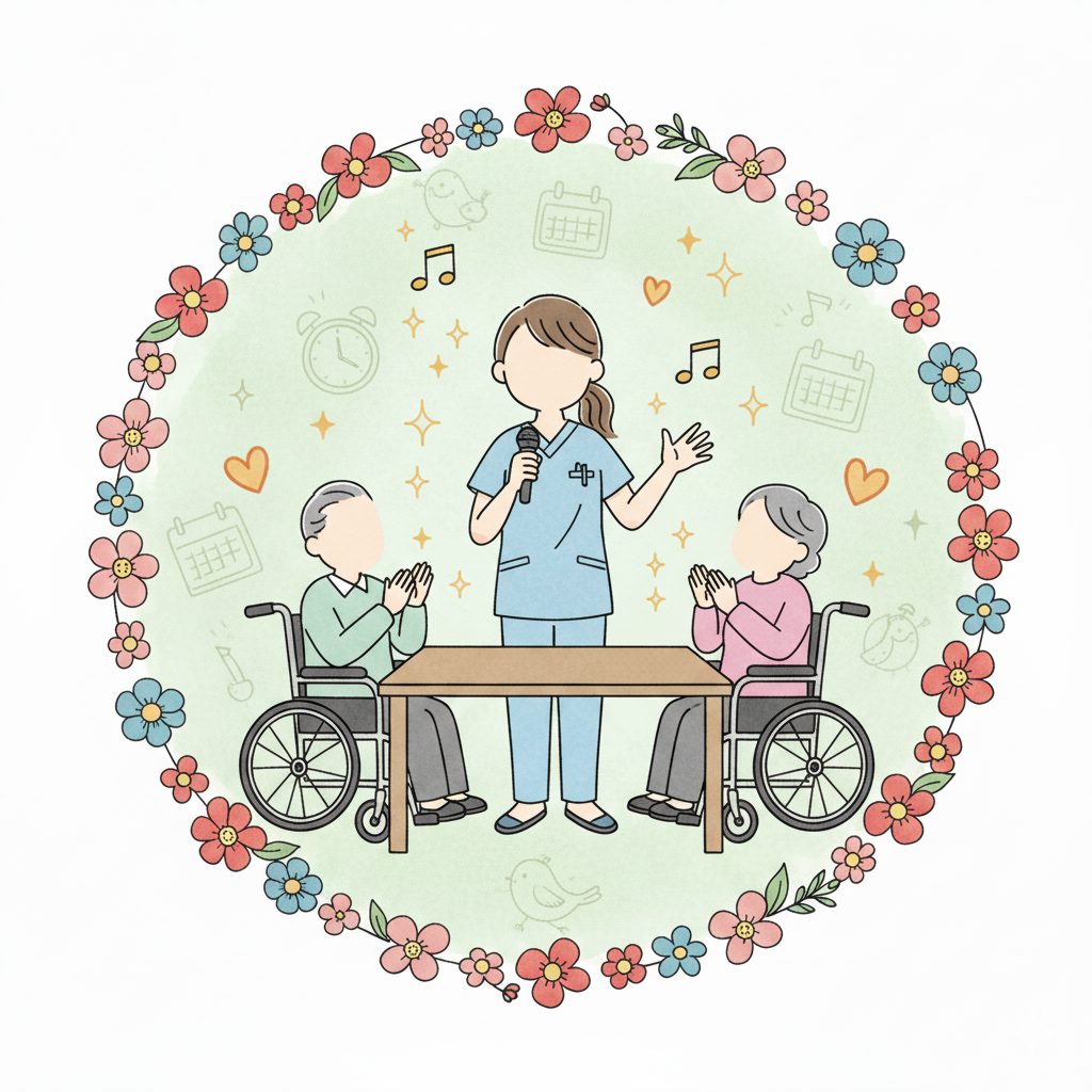 司会進行する介護士