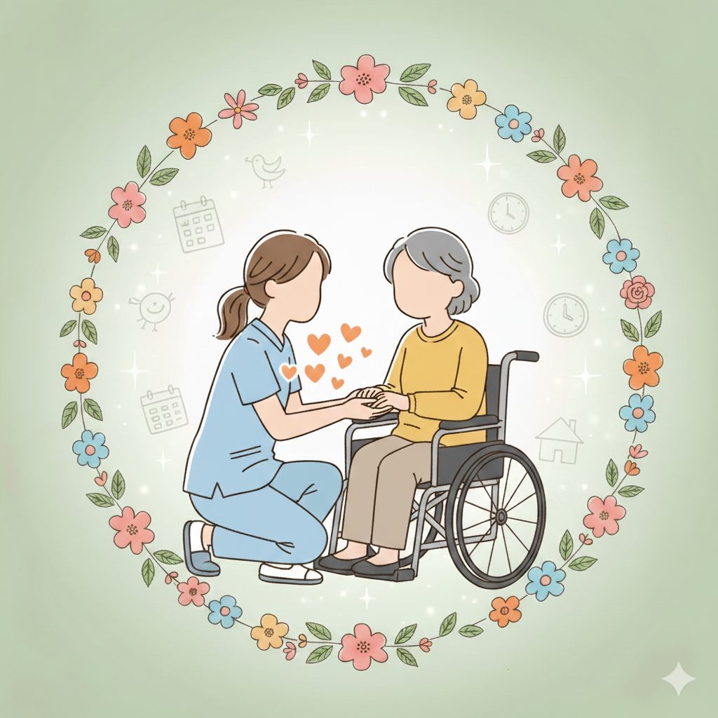 寄り添う介護士