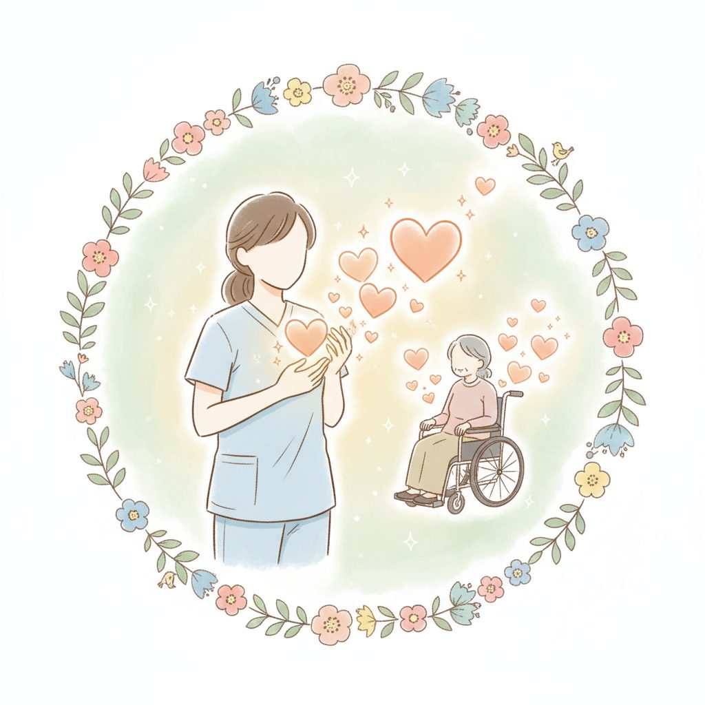 暖かい気持ちに溢れる介護士