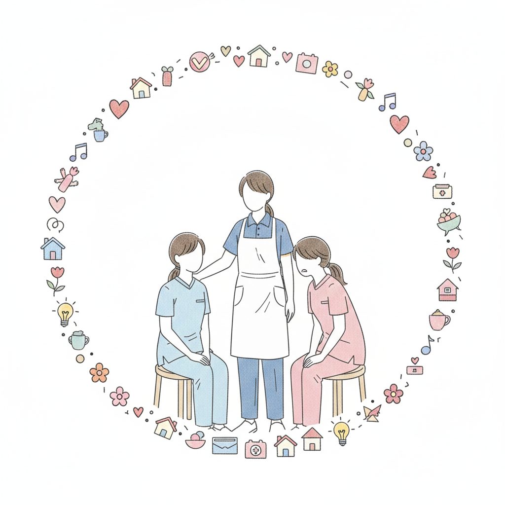 相談する介護士