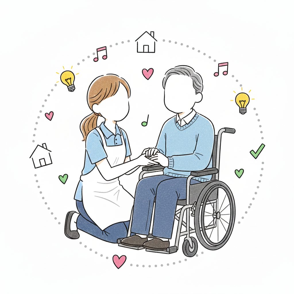 利用者を支える介護士