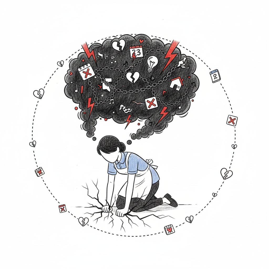 疲れている介護士