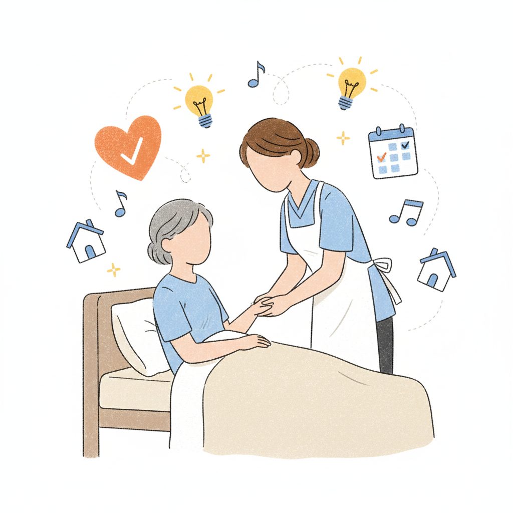 利用者と仲良しな介護士