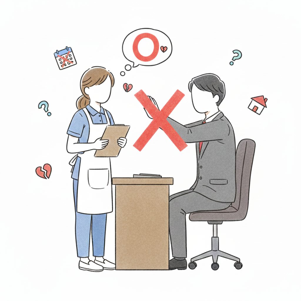 相談して断られる介護士