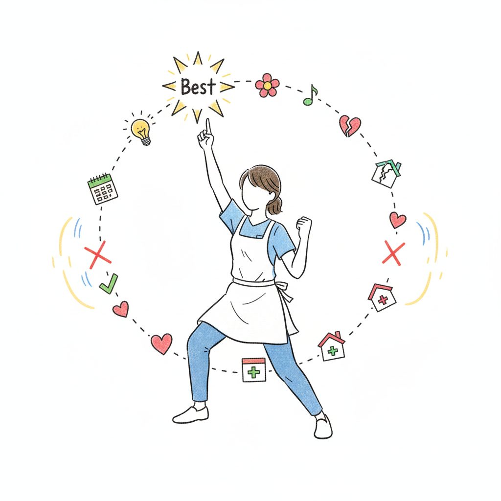 ベストを目指す介護士