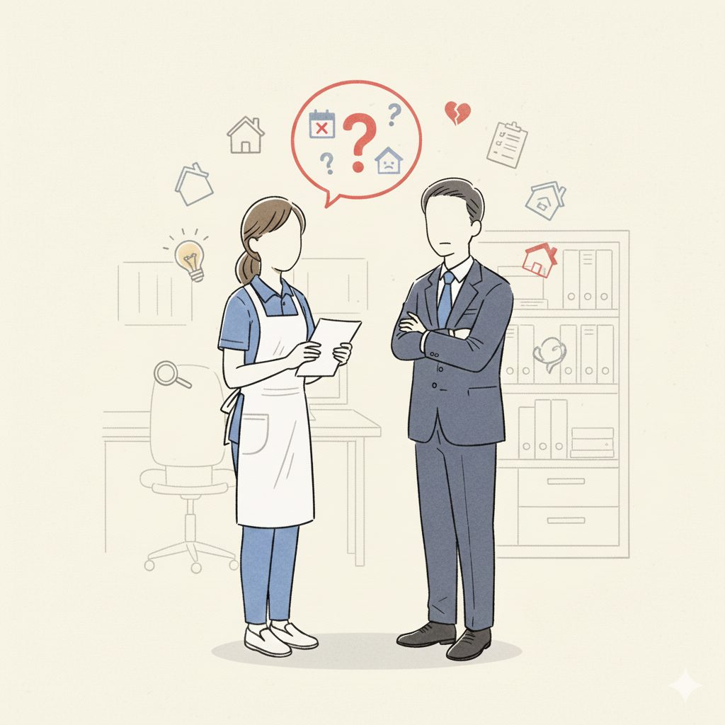 上司に相談する介護士