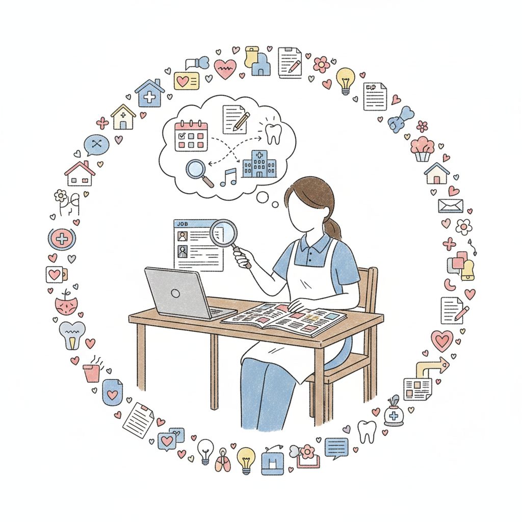 新しい職場を探す介護士