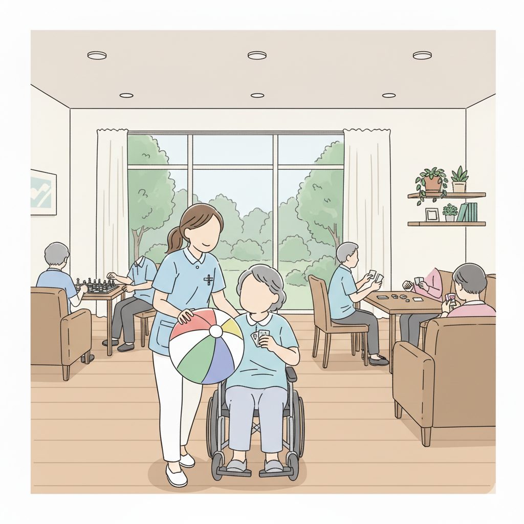 利用者と楽しく過ごす