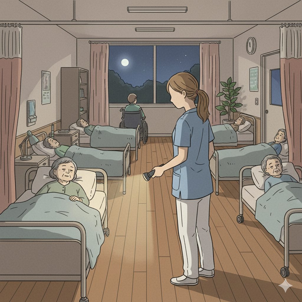 夜勤を行う介護士