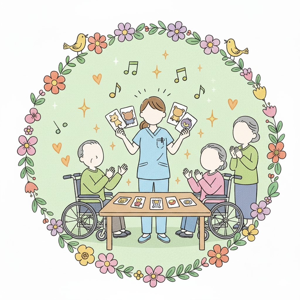 レクを行う介護士