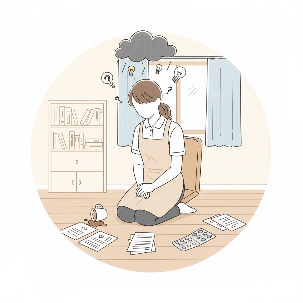 ミスを落ち込む介護士