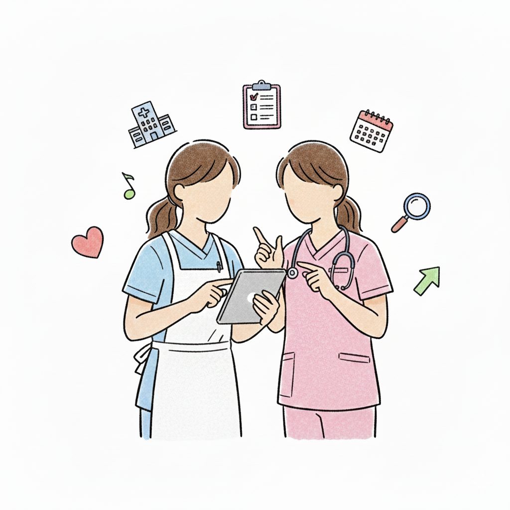 看護師と連携する介護士