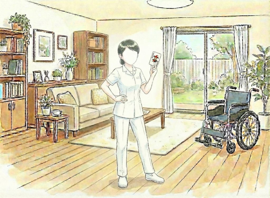 切り札を出す介護士