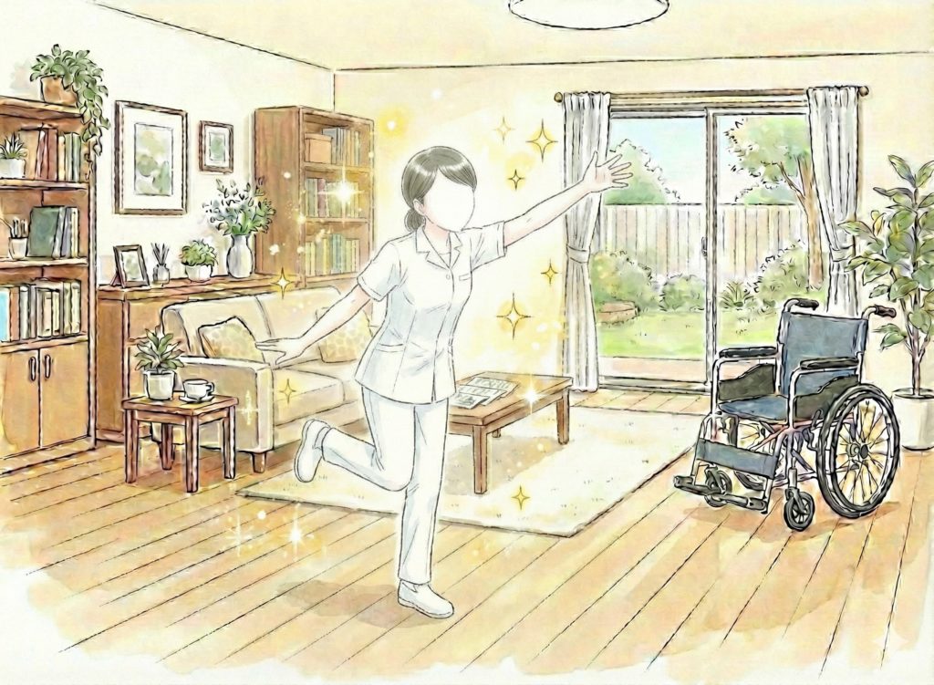キラキラした介護士