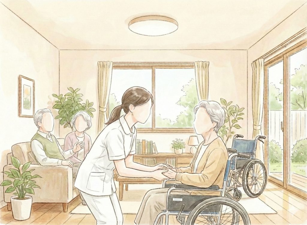 利用者たちと仲がいい介護士