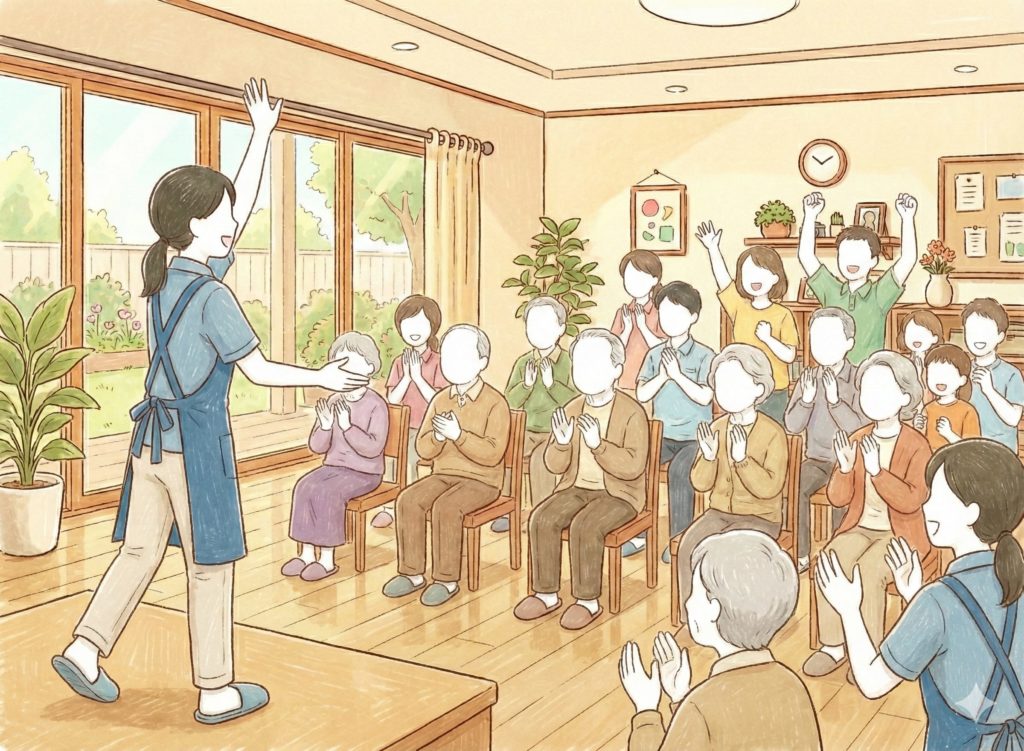 オーディエンスを煽る介護士