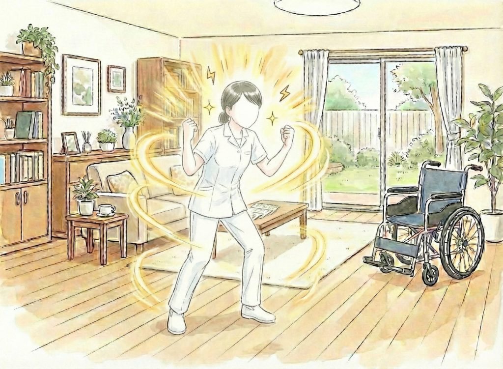 パワーアップする介護士