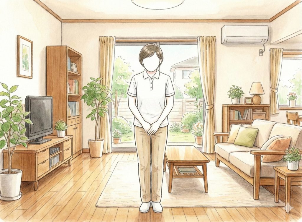 お辞儀する介護士
