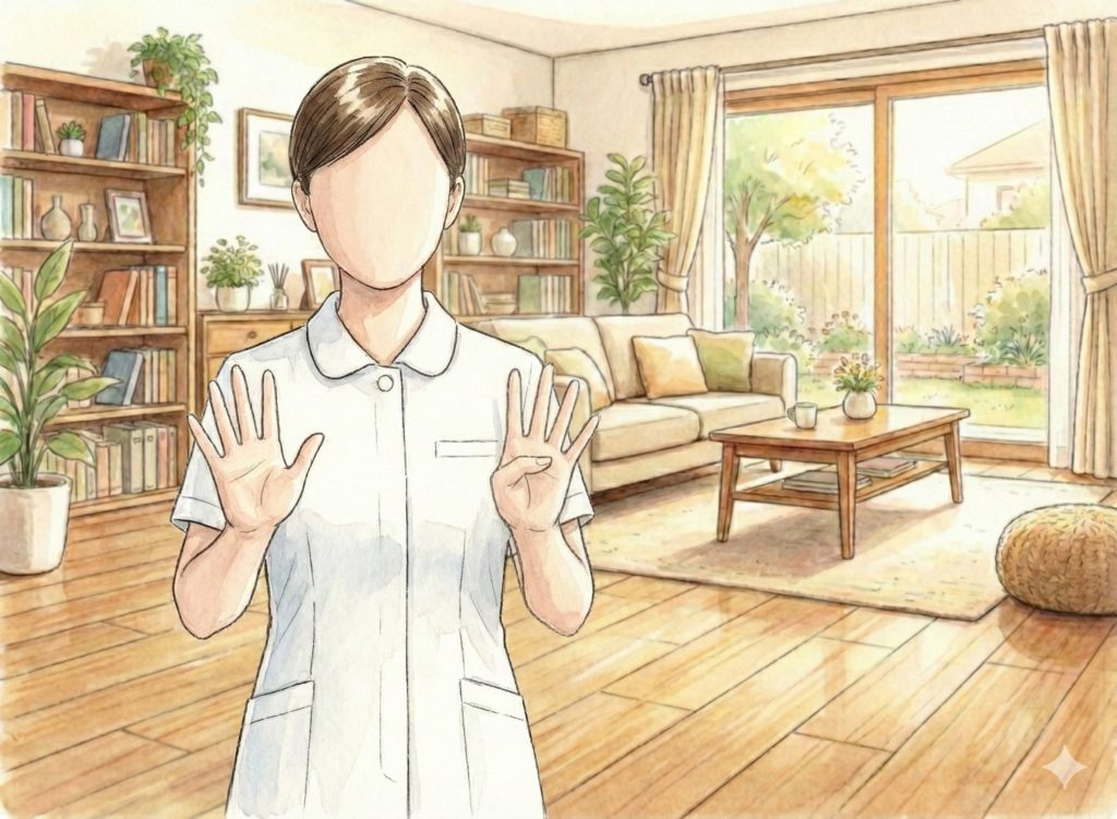 指9本立てる介護士