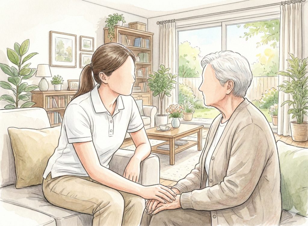 利用者と寄り添う介護士