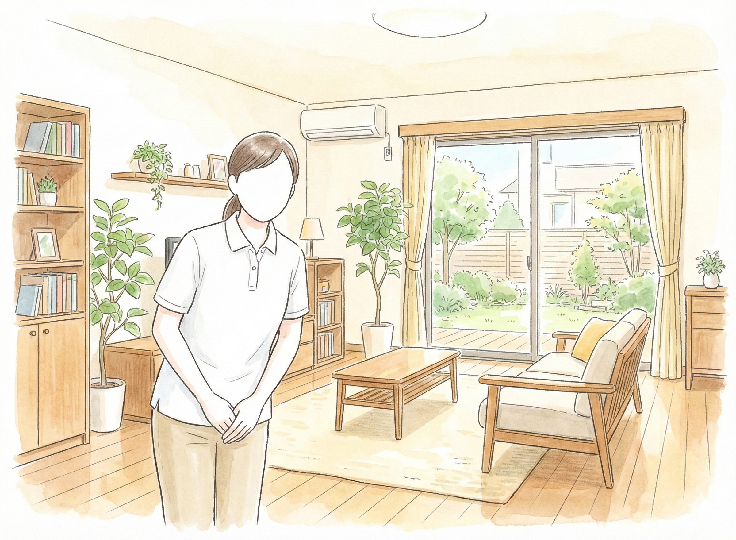 挨拶する介護士