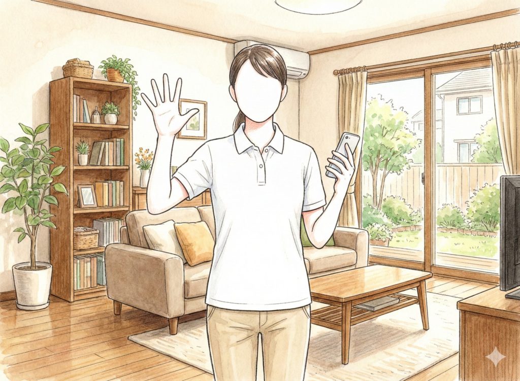 指5本立てる介護士