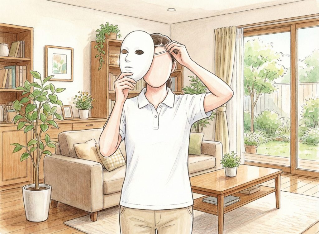 仮面を被る介護士